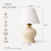 Luxury Tasarımlı Abajur – Yatak Odası ve Çocuk Odası İçin Dekoratif Aydınlatma 31x45 CM Alt Krem
