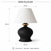 Luxury Tasarımlı Abajur – Yatak Odası ve Çocuk Odası İçin Dekoratif Aydınlatma 31x45 CM Alt Siyah