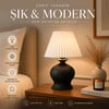 Luxury Tasarımlı Abajur – Yatak Odası ve Çocuk Odası İçin Dekoratif Aydınlatma 31x45 CM Alt Siyah
