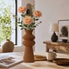 Premi̇um İskandi̇nav Rusti̇k Plasti̇k 3D Dekorati̇f Vazo Kahverengi
