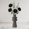 Premi̇um İskandi̇nav Rusti̇k Plasti̇k 3D Dekorati̇f Vazo GRİ