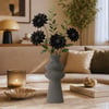 Premi̇um İskandi̇nav Rusti̇k Plasti̇k 3D Dekorati̇f Vazo GRİ