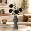 Premi̇um İskandi̇nav Rusti̇k Plasti̇k 3D Dekorati̇f Vazo GRİ