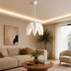SİRİUS Beton Görünümlü Tekli Sarkıt Avize – Modern Salon ve Oturma Odası Aydınlatması Beyaz
