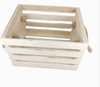 TIGEA Doğal Ahşap Halat Kulplu Dekoratif Kasa 30x23x19 cm Çok Amaçlı Organizer Açık Renk