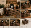 TIGEA Eskitme Vernikli Halat Kulplu Dekoratif Ahşap Kasa 30x23x19 cm Rustik Organizer