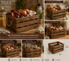 TIGEA Eskitme Vernikli Halat Kulplu Dekoratif Ahşap Kasa 30x23x19 cm Rustik Organizer