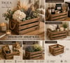TIGEA Eskitme Vernikli Halat Kulplu Dekoratif Ahşap Kasa 30x23x19 cm Rustik Organizer