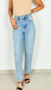 Taş Detaylı Mom Jean Pantolon