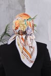 Çiçek Desenli Rayon Parlak Eşarp