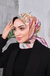 Çiçek Desenli Rayon Parlak Eşarp
