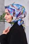 Çiçek Desenli Rayon Parlak Eşarp