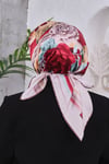 Çiçek Desenli Rayon Parlak Eşarp