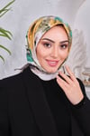 Çiçek Desenli Rayon Parlak Eşarp