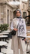 İtalyan İpeği Çiçek Desenli Şal