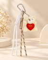 Ekru Love Teddy Ayıcık Figürlü İpli Çanta Charmı