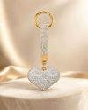 Gümüş Kalpli Taşlı Çanta Charmı – Kristal Bag Charm