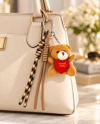 Kahverengi Love Teddy Ayıcık Figürlü İpli Çanta Charmı