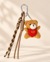 Kahverengi Love Teddy Ayıcık Figürlü İpli Çanta Charmı