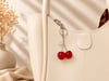 Kiraz Figürlü Gümüş Çanta Charmı