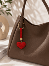 Kırmızı Kalpli Taşlı Çanta Charmı – Kristal Bag Charm