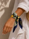 Limon Desenli Lacivert Bandana ve Fular