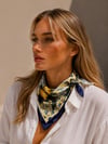 Limon Desenli Lacivert Bandana ve Fular