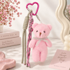 Pembe Ayıcık Gri-Pembe İpli Çanta Charmı