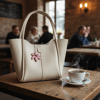 Pembe Çiçek Çanta Charmı – Boncuk İşlemeli Bag Charm