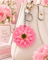 Pembe Lotus Çiçeği Aynalı Anahtarlık Çanta Charmı