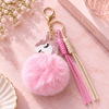 Pembe Unicorn Ponponlu Çanta Charmı