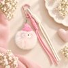 Puffy Pembe Bereli Ponpon Çanta Charmı