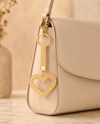 Taşlı Gold Kalp Charm Anahtarlık Çanta Aksesuarı