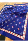 %100 Pamuk Lacivert Çapa Desenli Bandana 1758090