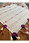 Ajurlu El İşi Motif Dantelli İpek İşlemeli Masa Örtüsü