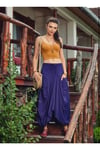 Bohem Tarz Asimetrik Etek Ucu Uzun Mor Etek