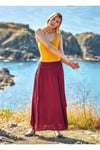 Boncuklu Kordon Kemer Drape Bel Kloş Bordo Etek