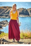 Boncuklu Kordon Kemer Drape Bel Kloş Bordo Etek