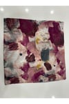 Bordo Fırça Koleksiyonu Floş Viskon Eşarp 100 x 100 cm