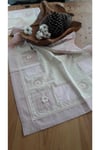 Buldan Pembe El Işi Patchwork Dantelli Naturel Runner