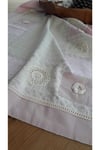 Buldan Pembe El Işi Patchwork Dantelli Naturel Runner