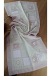 Buldan Pembe El Işi Patchwork Dantelli Naturel Runner