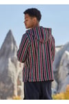 Çizgili Kapüsonlu Erkek Sweatshirt