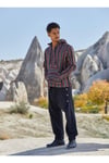 Çizgili Kapüsonlu Erkek Sweatshirt