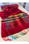 Çok Renkli Elegansa Omuz Atkısı Kaşmir Dokulu Şık Şal Kasmir Sal (Cashmere)