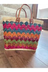 Doğal El Yapımı Hasır Plaj Çantası 30 x 30 cm
