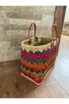 Doğal El Yapımı Hasır Plaj Çantası 30 x 30 cm
