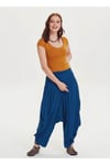 Drape Bel Dökümlü Indigo Kadin Salvar Pantolon