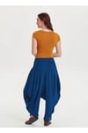 Drape Bel Dökümlü Indigo Kadin Salvar Pantolon