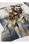 Ekru Fırça Koleksiyonu Floş Viskon Eşarp 100 x 100 cm